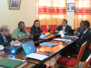From the left is Mr. Anouar Moalla (Representative of local host of ICASA), Prof. Serge Paul Eholie (Deputy Treasurer) Dr. Amissa Briana BONGO ONDIMBA (Vic President of SAA), Dr. Ihab Ahmed Abdelrahman (President of SAA), Mr Luc Bodea (Director of ICASA) Prof Seni KOUANDA (Secretary General),